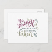 Wees jezelf iedereen is al meegenomen briefkaart (Voorkant / Achterkant)