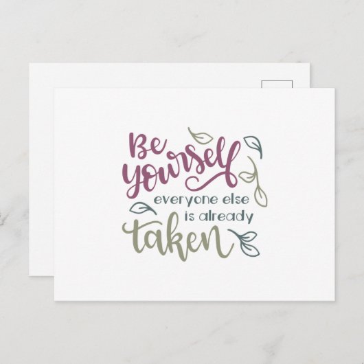 Wees jezelf iedereen is al meegenomen briefkaart (Voorkant / Achterkant)