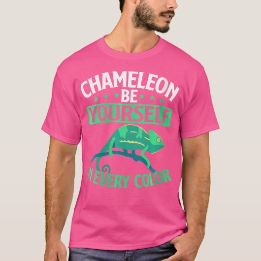 Wees jezelf in elke kleur kameleon t-shirt (Voorkant)