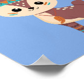 WEES JEZELF! Indische herten, blauw, of uw bericht Poster (Hoek)