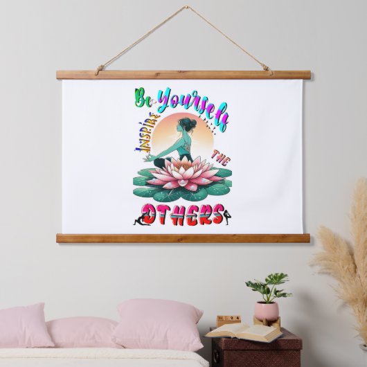 Wees jezelf, inspireer anderen hangend wandkleed (Slaapkamer)