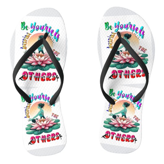 Wees jezelf, inspireer anderen teenslippers (Voetbed)