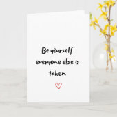 Wees jezelf Inspirerend minimalistische Kaart (Gele Bloem)
