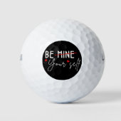 Wees jezelf Inspirerend Quote Valentijn zwart Golfballen (Voorkant)