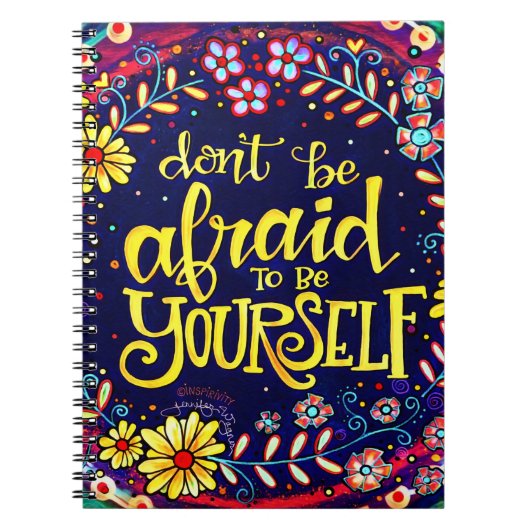 Wees jezelf leuk Bloemen  Inspirerend Trendy Notitieboek (Voorkant)
