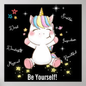 Wees jezelf! Magische Unicorn. bewerkbaar Poster (Voorkant)