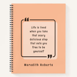 Wees jezelf Motivatie Quote Chic Peach Notitieboek