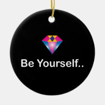 Wees jezelf motivatie quote, kleurrijke diamant