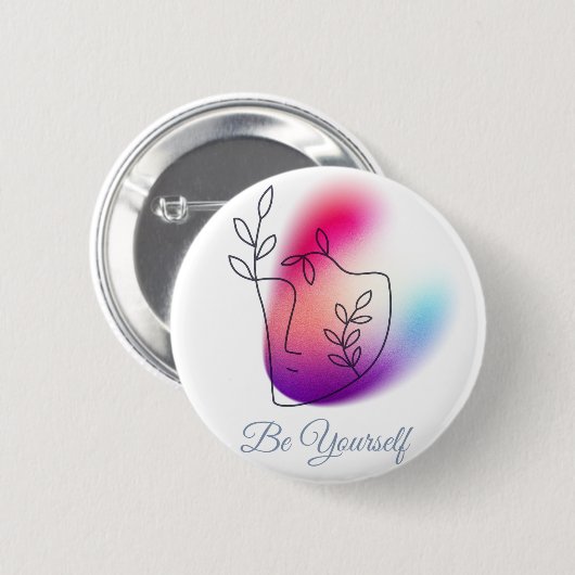 "Wees jezelf" ontwerp ronde Button (Voorkant /achterkant)