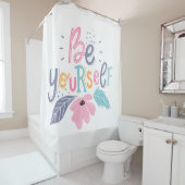 Wees jezelf | Pastelbloemen Douchegordijn (In situ)