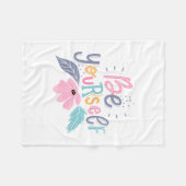 Wees jezelf | Pastelbloemen Fleece Deken (Voorkant (Horizontaal))