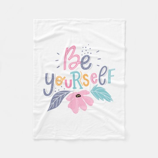 Wees jezelf | Pastelbloemen Fleece Deken (Voorkant)