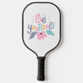 Wees jezelf | Pastelbloemen Pickleball Paddle (Achterkant)