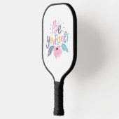 Wees jezelf | Pastelbloemen Pickleball Paddle (Links)