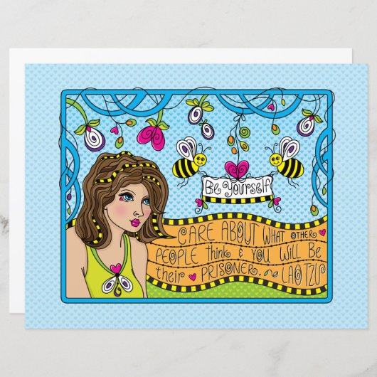 Wees jezelf_Platte papiervellen 11 x 8,5 inch (Voorkant / Achterkant)