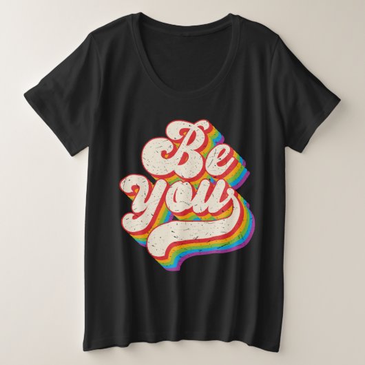 Wees jezelf! Plus-Size-Shirt Grote Maat T-shirt (Design voorkant)
