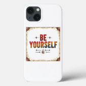 Wees jezelf | Rainbow distressed typografie Case-Mate iPhone Case (Achterkant)