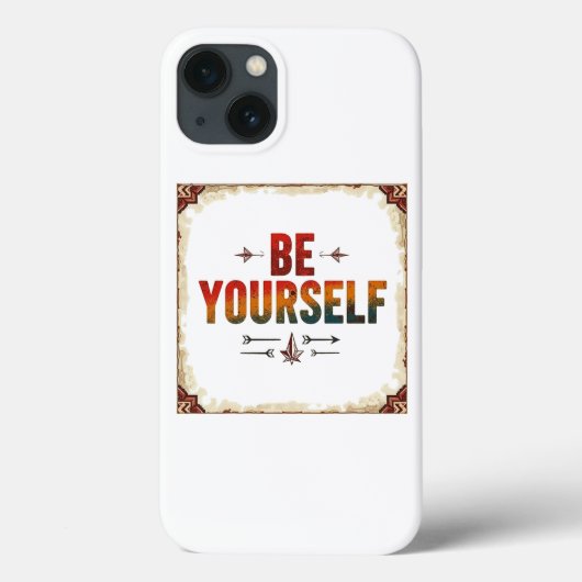 Wees jezelf | Rainbow distressed typografie Case-Mate iPhone Case (Achterkant)