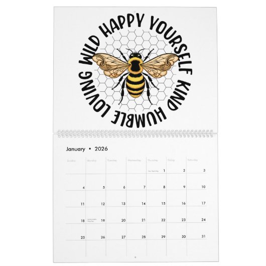 Wees jezelf redden van de bijen grappig dier insec kalender (Jan 2026)