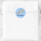 Wees jezelf ronde sticker (Tas)