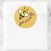 Wees jezelf! ronde sticker (Tas)