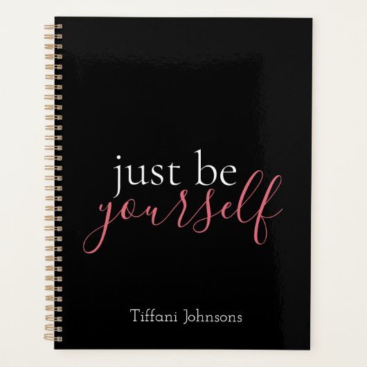 Wees jezelf Roze Modern Minimalist Planner (Voorkant)