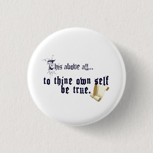 Wees jezelf - Shakespeare Quotes Knop Ronde Button 3,2 Cm (Voorkant)