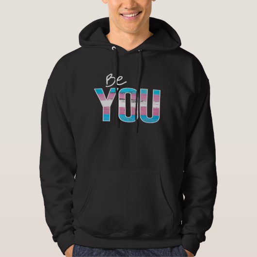 Wees jezelf - Trans-wit Hoodie (Voorkant)
