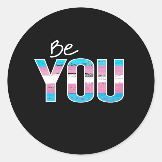 Wees jezelf - Trans-wit Ronde Sticker (Voorkant)