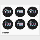 Wees jezelf - Trans-wit Ronde Sticker (Vel)