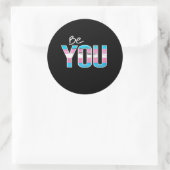 Wees jezelf - Trans-wit Ronde Sticker (Tas)