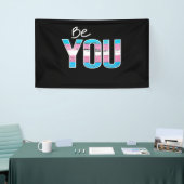 Wees jezelf - Trans-wit Spandoek (Beurs)