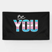 Wees jezelf - Trans-wit Spandoek (Horizontaal)