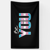 Wees jezelf - Trans-wit Spandoek (Verticaal)