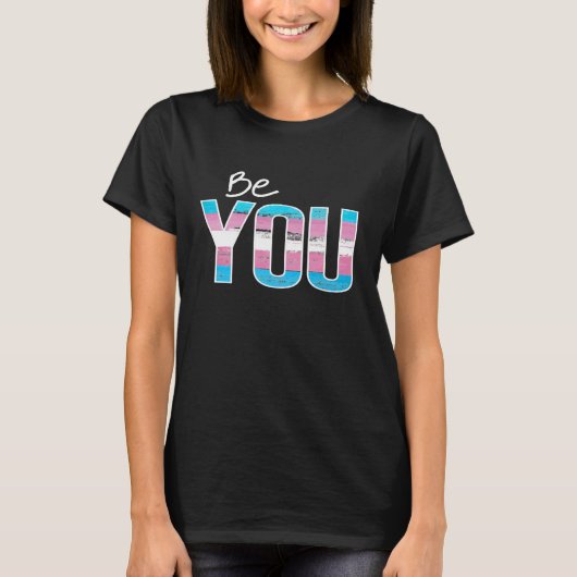 Wees jezelf - Trans-wit T-shirt (Voorkant)