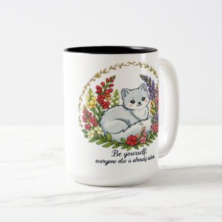 Wees jezelf tweekleurige koffiemok