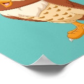 WEES JEZELF! Uil, of uw bericht/naam, Blauwgroen Poster (Hoek)