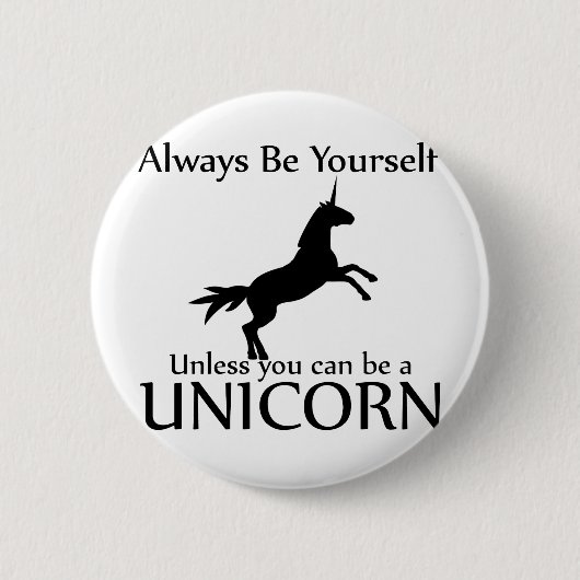 Wees jezelf Unicorn Ronde Button 5,7 Cm (Voorkant)