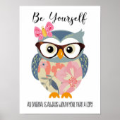 Wees jezelf voor het kletsen van Inspirerend Poste Poster (Voorkant)