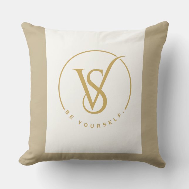 Wees Jezelf VS Monogram Logo Kussen (Voorkant)