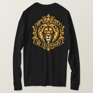 Wees jezelf, wees legendarisch leeuw goud t-shirt
