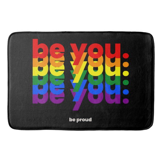 Wees jezelf, wees trots LGBTQ Pride Regenboog Lesb Badmat (Voorkant)