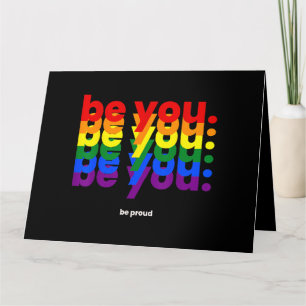 Wees jezelf, wees trots LGBTQ Pride Regenboog Lesb Kaart