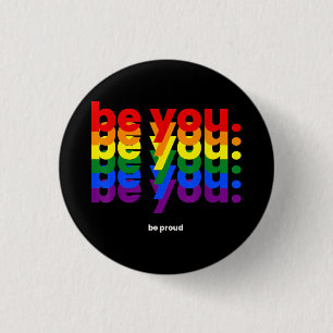 Wees jezelf, wees trots LGBTQ Pride Regenboog Lesb Ronde Button 3,2 Cm