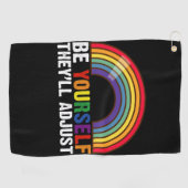 Wees jezelf, ze passen LGBTQ Rainbow Gay Pride aan Golfhanddoek (Horizontaal)