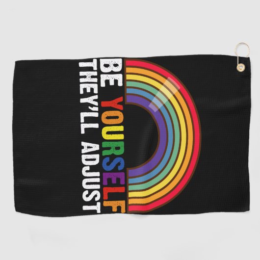 Wees jezelf, ze passen LGBTQ Rainbow Gay Pride aan Golfhanddoek (Horizontaal)