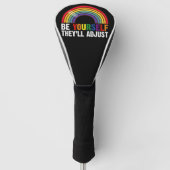 Wees jezelf, ze passen LGBTQ Rainbow Gay Pride aan Golfheadcover (Voorkant)