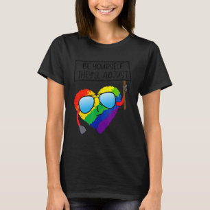 Wees jezelf ze zullen aanpassen regenboog hart LGB T-shirt