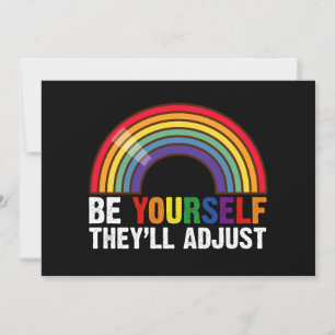 Wees jezelf, zij passen zich aan LGBTQ Regenboog G Kaart