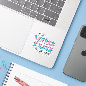 Wees jezelf, zij passen zich aan sticker (Laptop met iPhone)